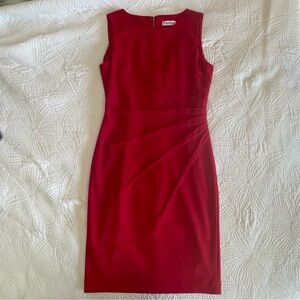 Calvin Klein Red Sheeth Midi Dress